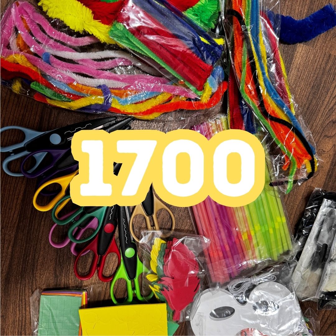 photo of various art materials representing the 1700 items donated to our art bank