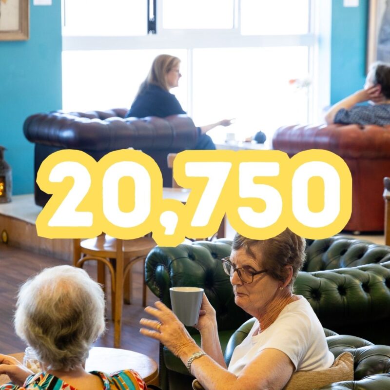 Photo of two ladies chatting and drink coffee representing 20,750 visitors