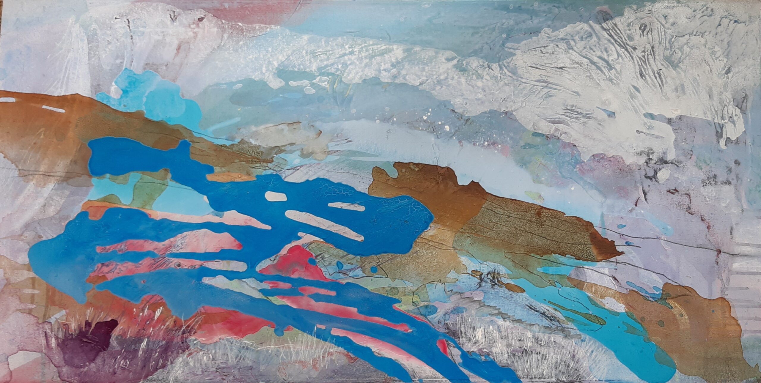 Wendy Smith. Mesmerizing Sea Garden, 2024. Acrylic on Canvas. 50x100cm